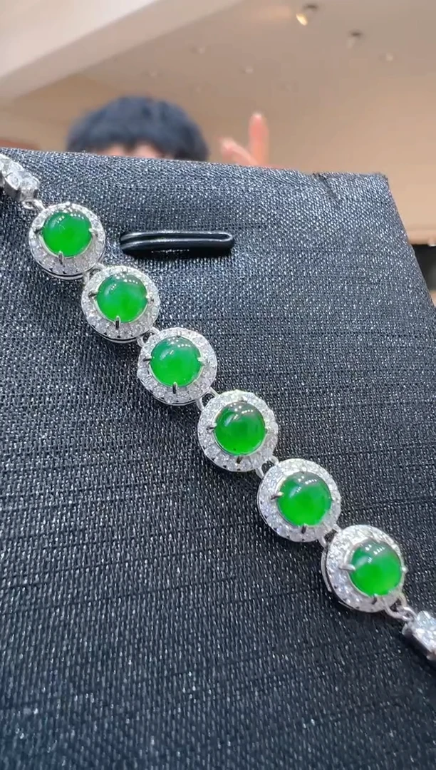 【闪购商品】翡翠手链银S925镶嵌多样性发货一件