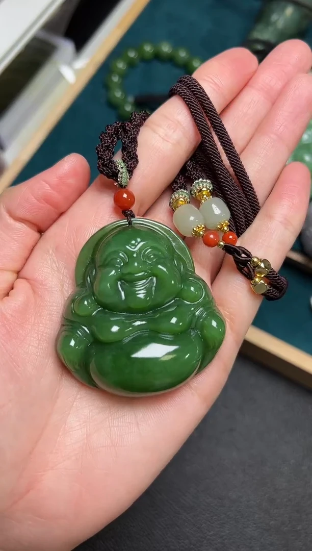 【闪购商品】和田玉（碧玉）颈饰未镶嵌碧玉50×51×15左右