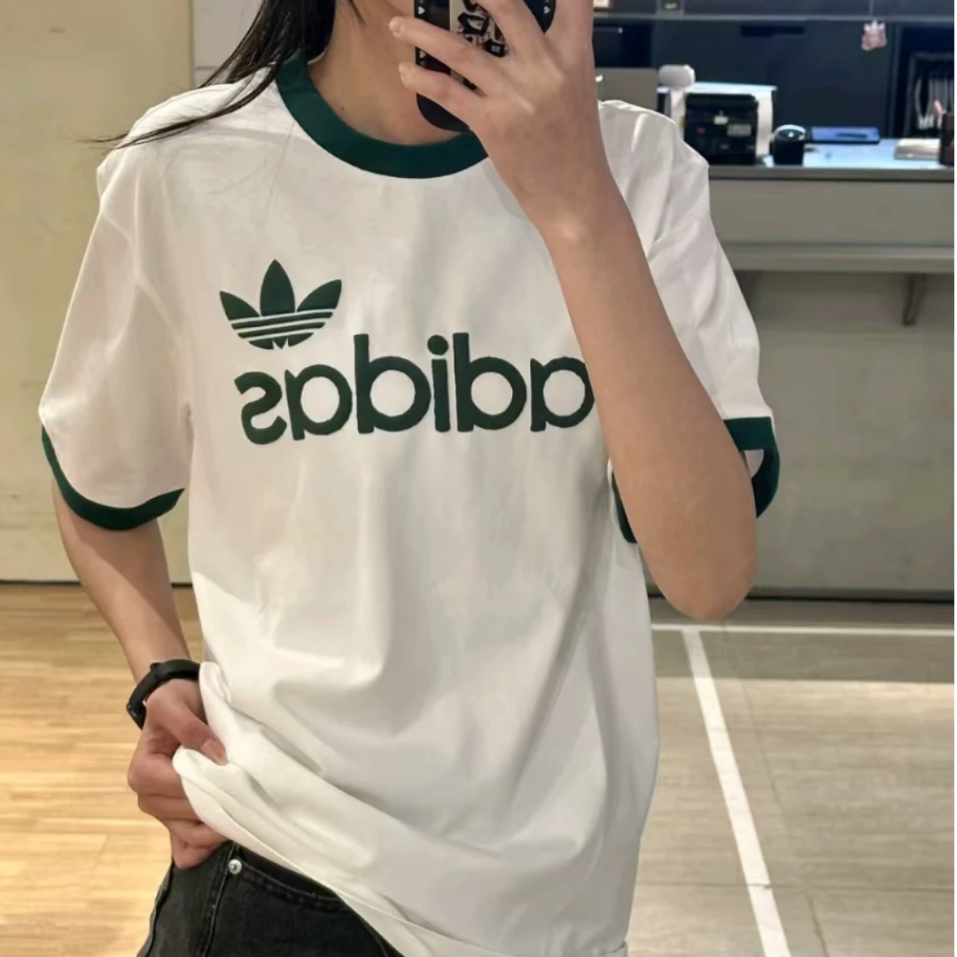 Adidas阿迪达斯三叶草男女夏季圆领复古运动短袖T恤JC8371