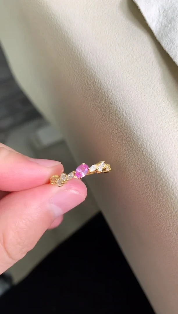 戒指蓝宝石银S925镶嵌戒指