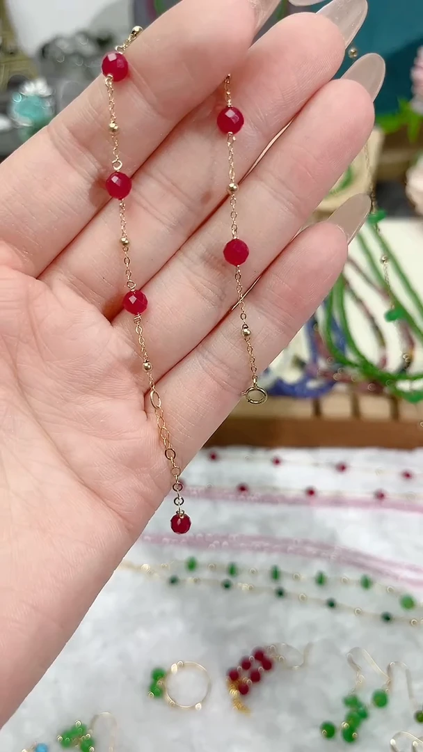【闪购商品】红宝石手链14K金镶嵌满79