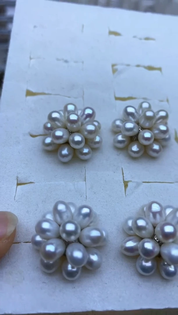 未镶嵌耳饰淡水珍珠爆米花耳钉多样性发其一