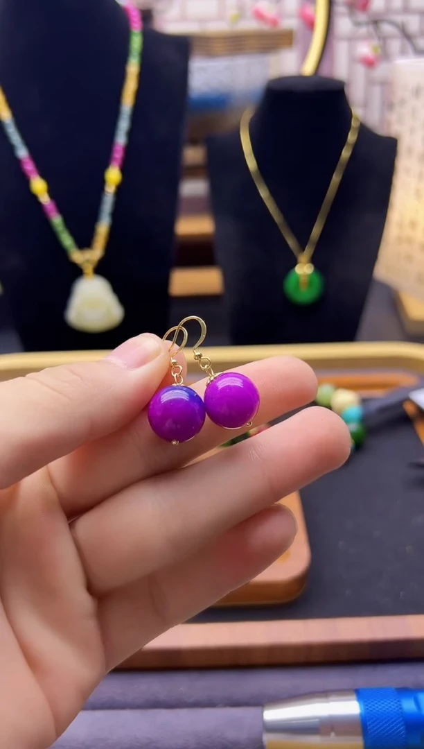 【闪购商品】苏纪石（舒俱来）耳钉14K金镶嵌E331