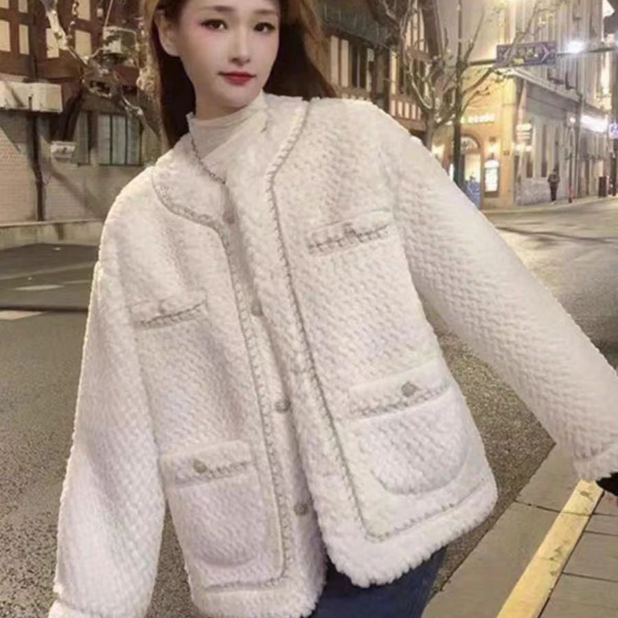 白色毛毛外套 L092