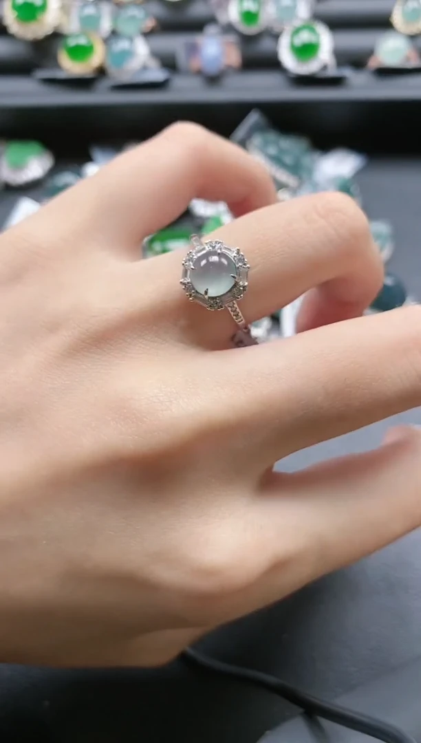 【闪购商品】翡翠戒指银S925镶嵌51511