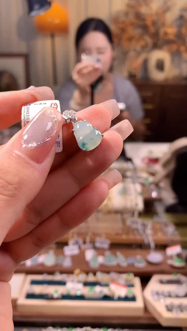 翡翠银S925镶嵌吊坠(不含链)【挽石珠宝】葫芦