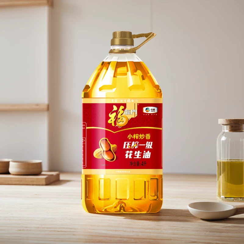福临门小榨炒香压榨一级花生油4L*2桶家用食用油