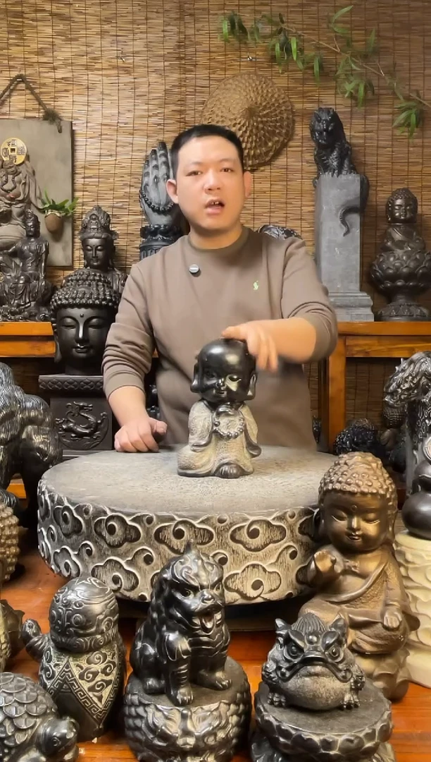 石材23沙弥天然青石雕刻