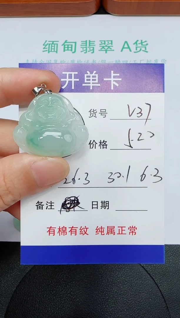 吊坠(赠链)未镶嵌翡翠V37