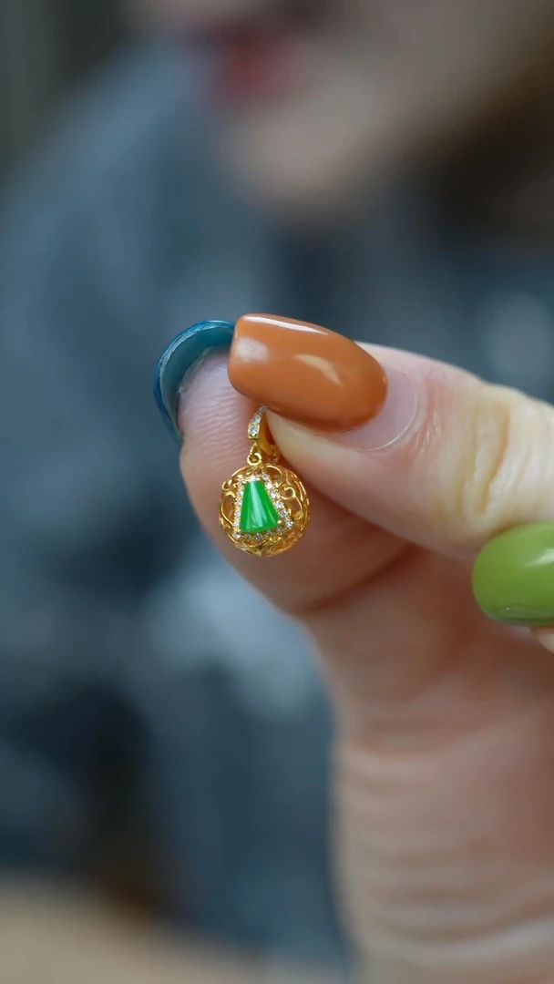 18K金镶嵌挂件翡翠25-吊坠/姿/3