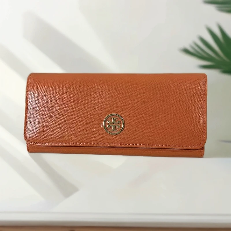 95新 TORY BURCH/汤丽柏琦 橘红色钱包G24019995尺寸19*9