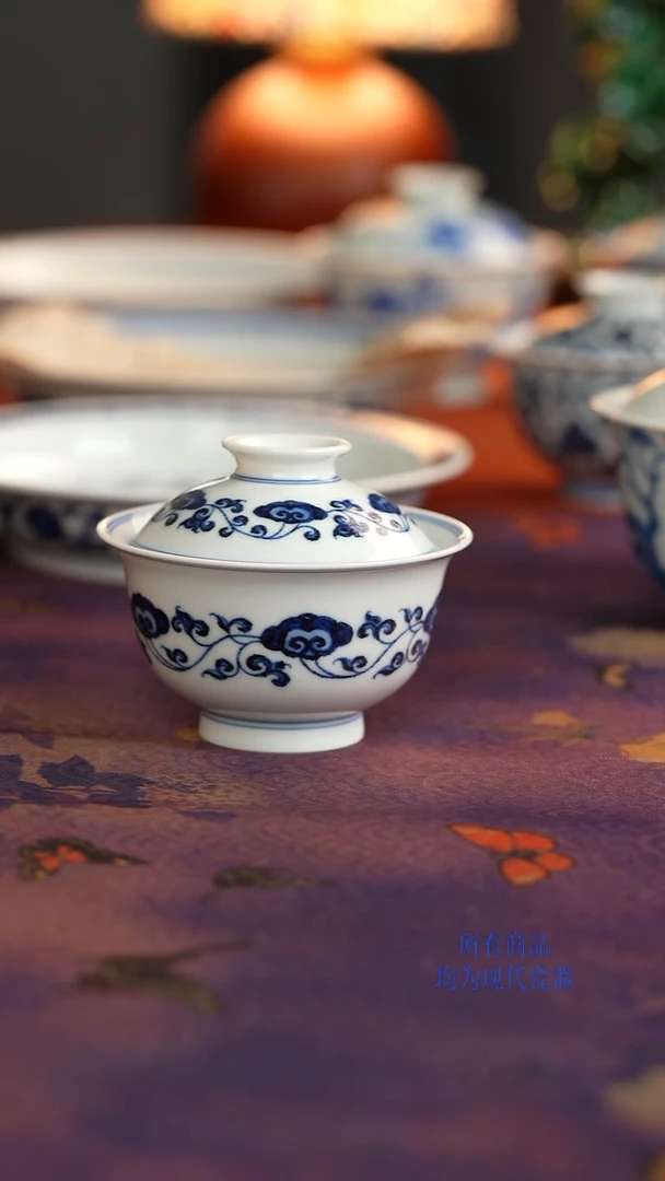 松风馆产值灵芝小盖碗