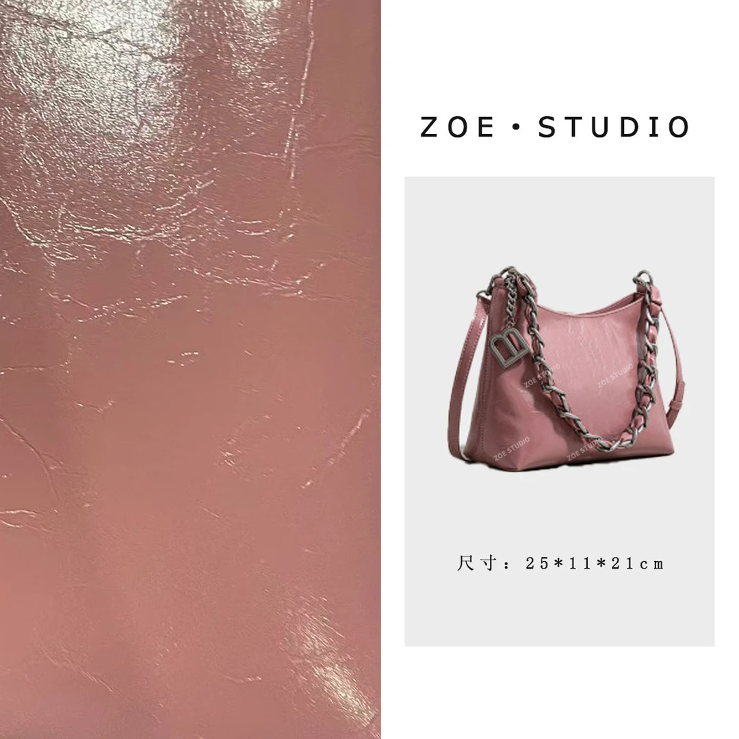 【佐伊甄选】SK-92381-胭脂粉轻奢女士时尚百搭小众单肩腋下挎包