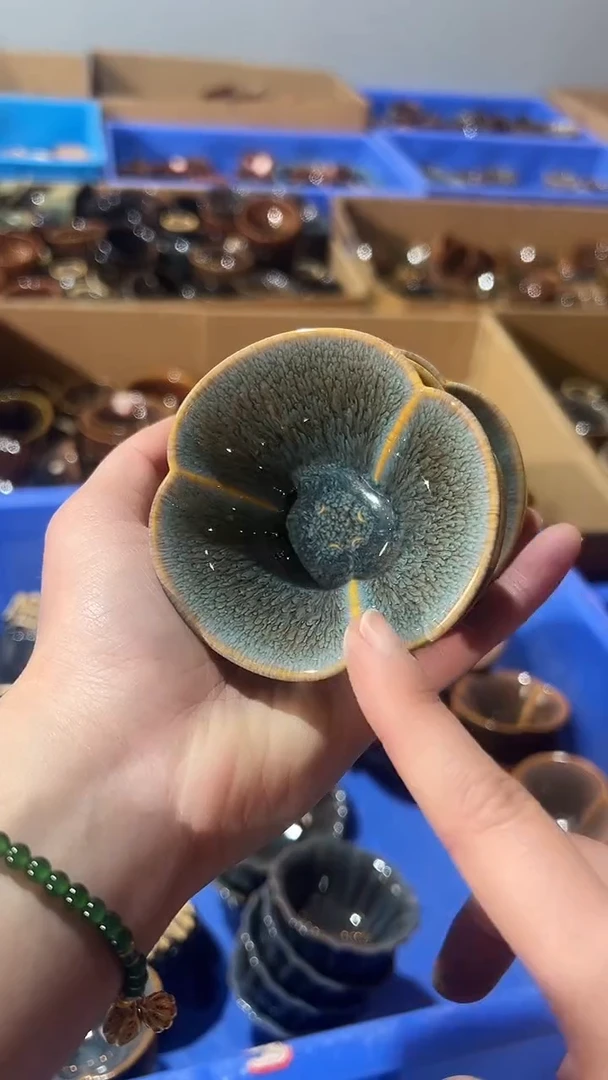 【闪购商品】杯【宜景窑天目釉青釉系列】三世如意