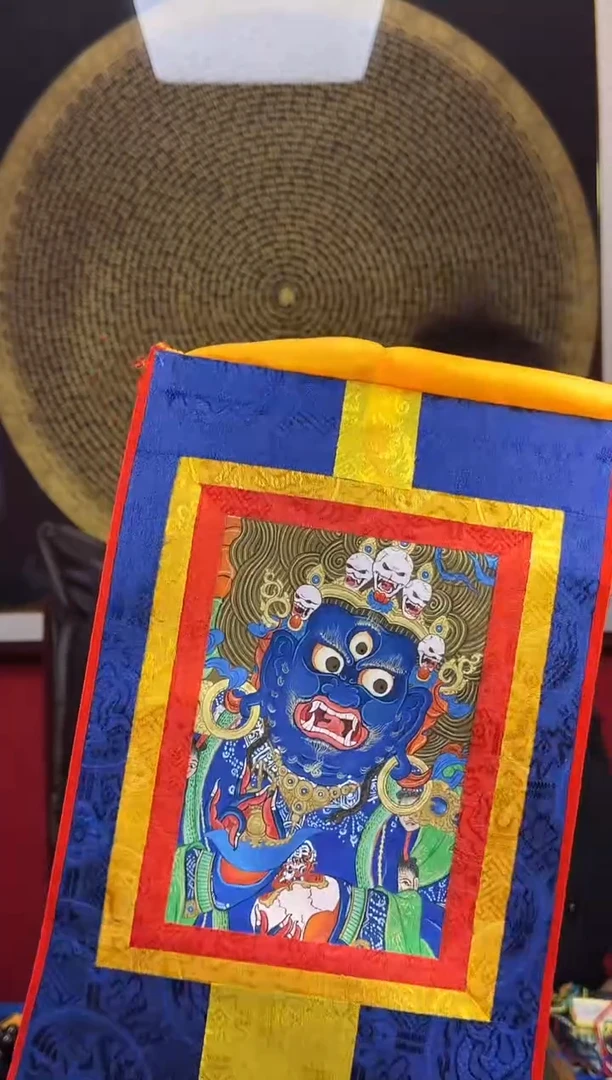 吊坠大黑天-热贡纯手绘唐卡