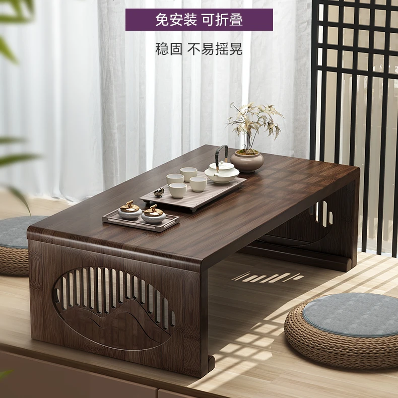 折叠茶桌榻榻米中式飘窗小桌子卧室坐地古风炕桌创意阳台禅意矮桌