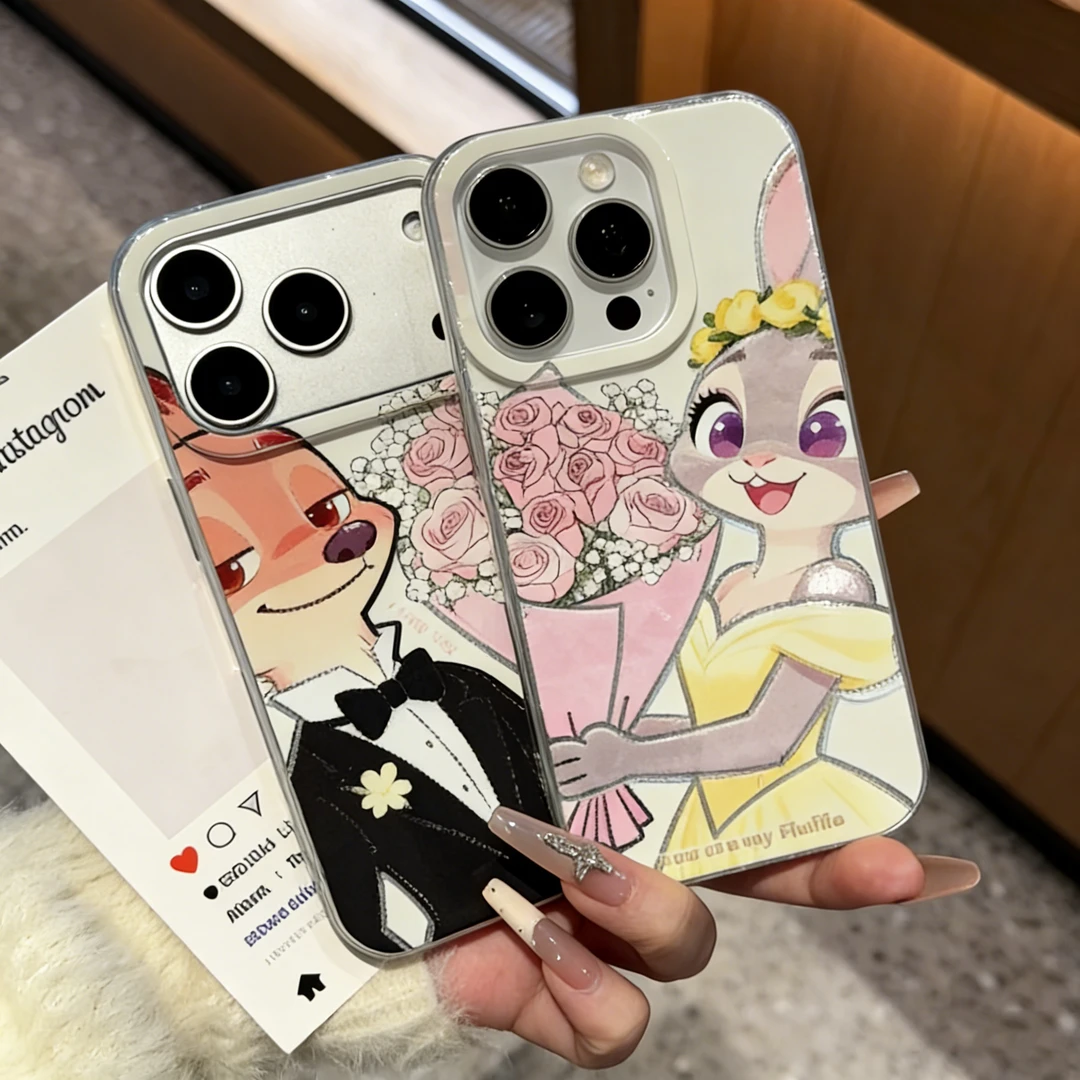 婚礼尼克朱迪冰川纹适用iPhone17pro大孔手机壳华为vivoppo小米17