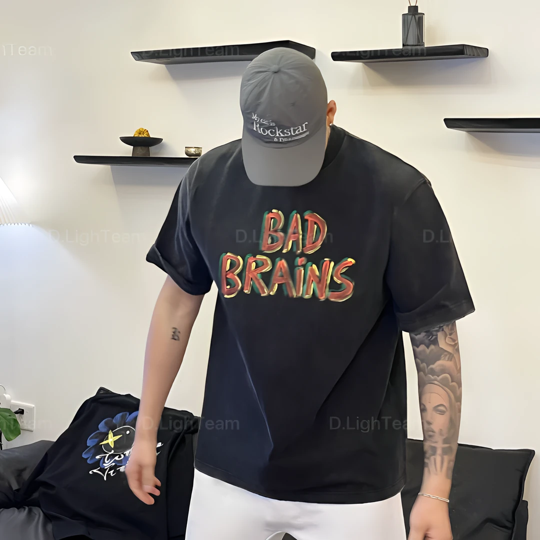D.LighTeam25SS夏季新品艺术家联名手绘425g高克重短袖T恤男士