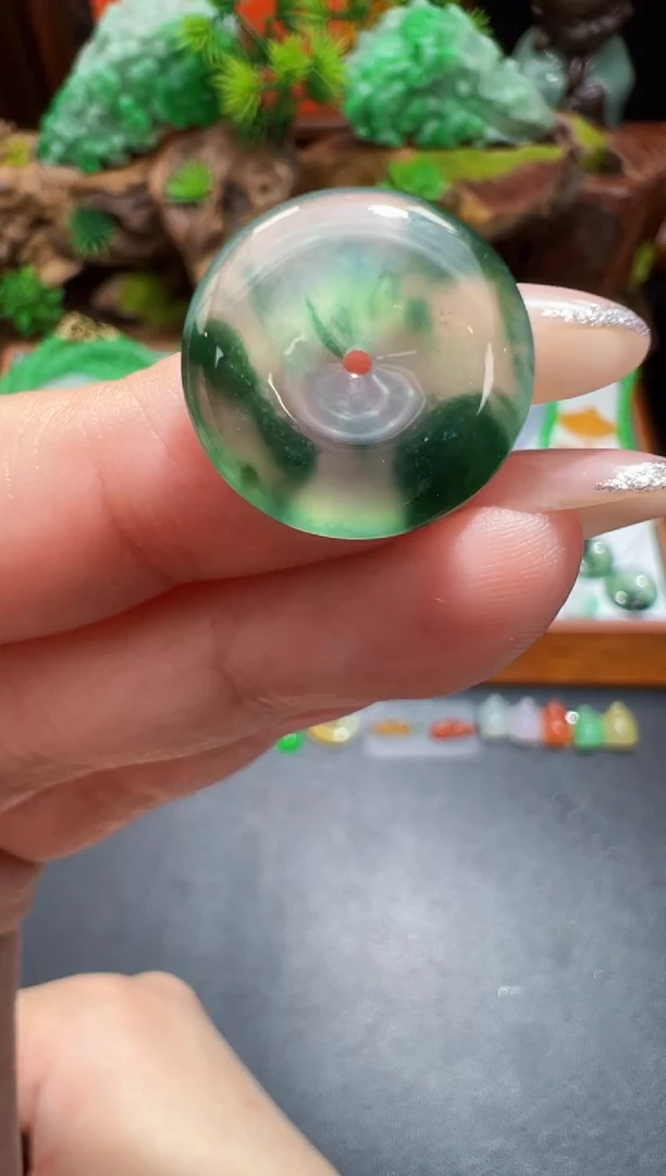 未镶嵌定制翡翠17.2*3.6平安扣