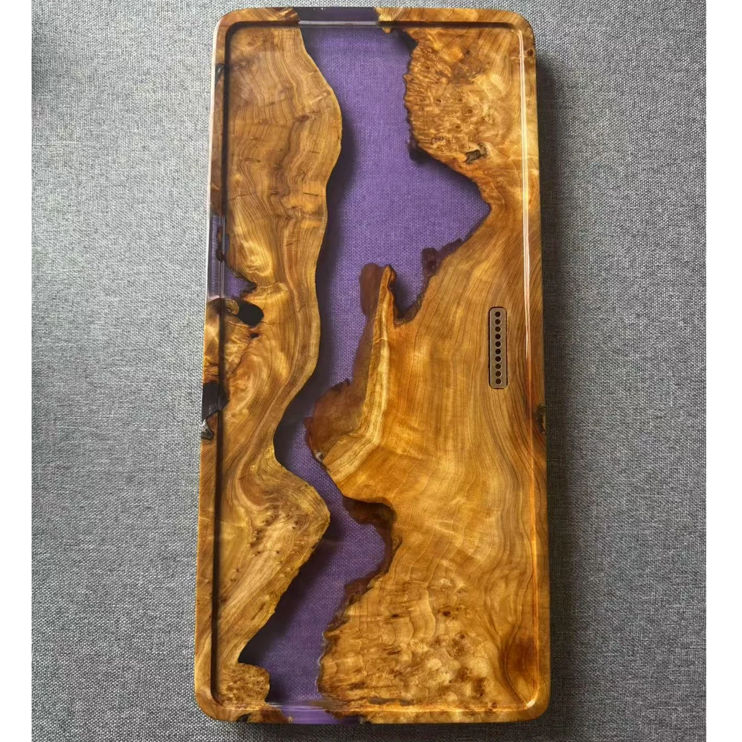 18*38新中式环氧树脂手工实木托盘，创意时尚复古禅意书房客厅户外