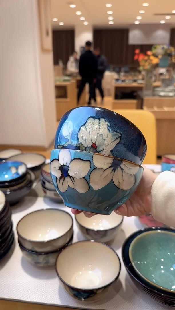 瓷片米饭碗8只玉泉