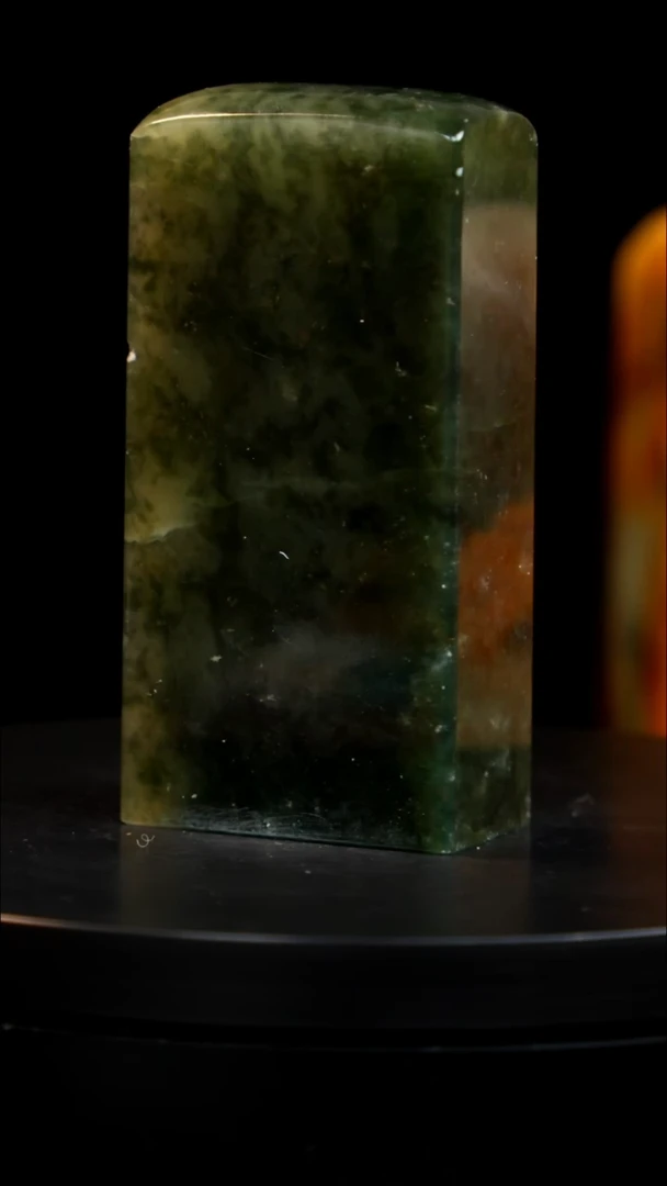 青田石玻璃冻绿印章印章印章