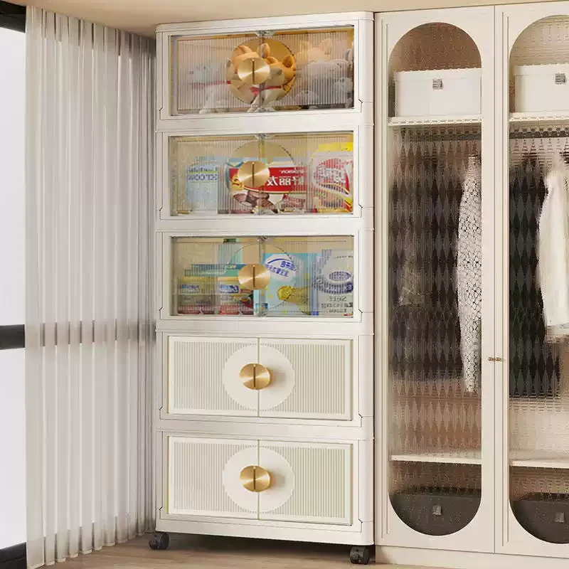 【76面宽】居家好物免打孔安装可折叠家用收纳储物柜杂物零食柜HQ0