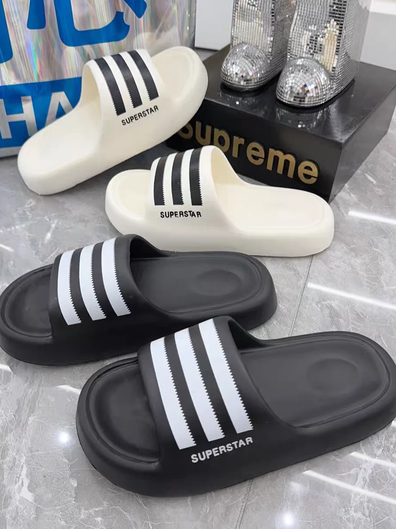 三道杠厚底情侣凉拖鞋夏季一字拖休闲软底家居室内防臭男士外穿