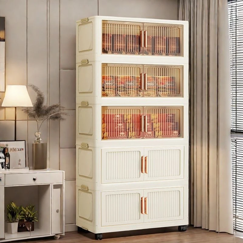 YM（50CM宽拍四层发五层）家用多层储物柜送顶盖送万向轮到手大五层