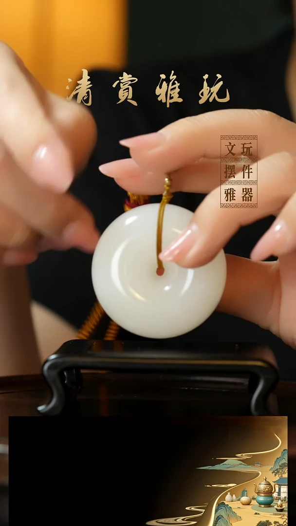 玉《平安扣》手把件摆件