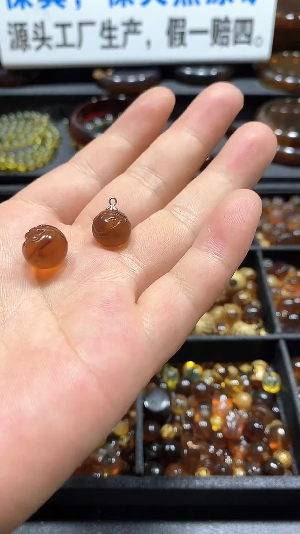 琥珀颈饰未镶嵌天然缅甸琥珀单珠