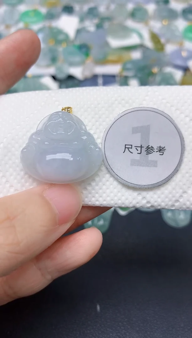 翡翠18K金镶嵌颈饰天然缅甸A货翡翠