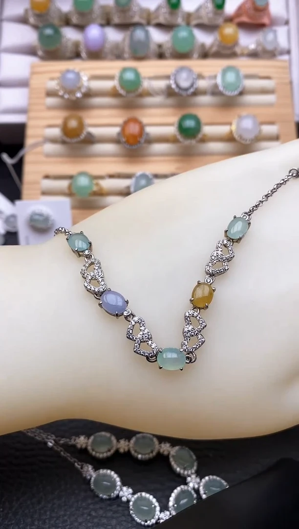 【闪购商品】翡翠手链银S925镶嵌2588