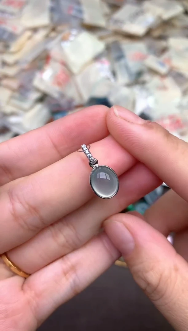 银S925镶嵌挂件翡翠—