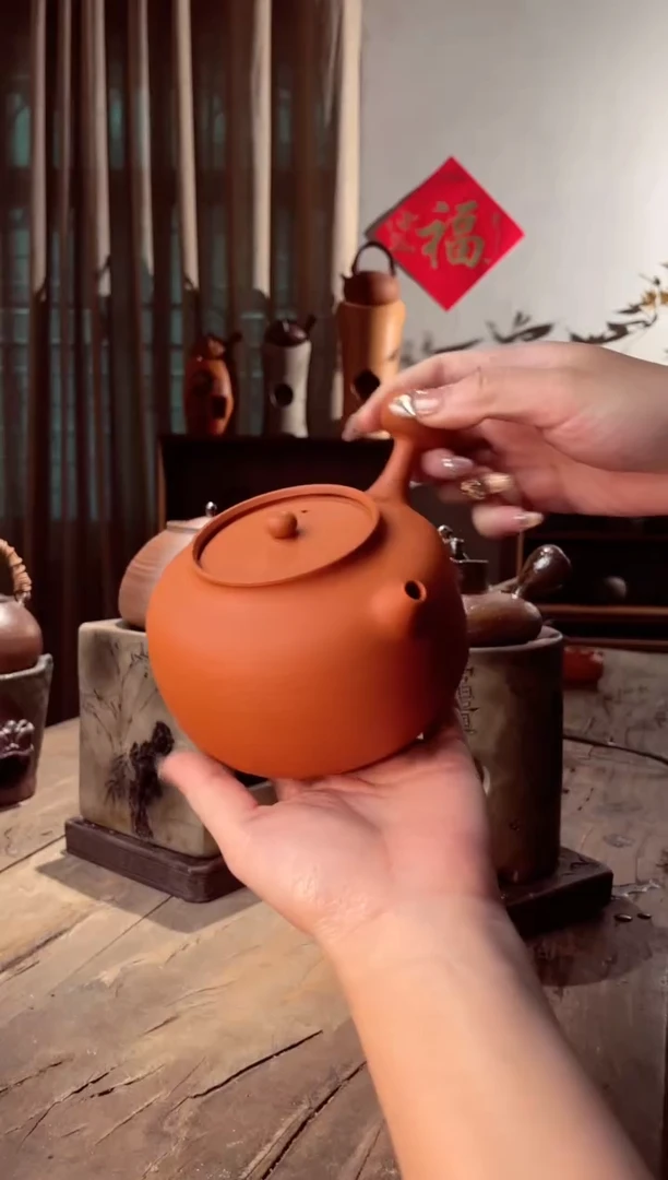 【闪购商品】壶潮州经典鸡蛋黄红泥酒窝大芙蓉侧把