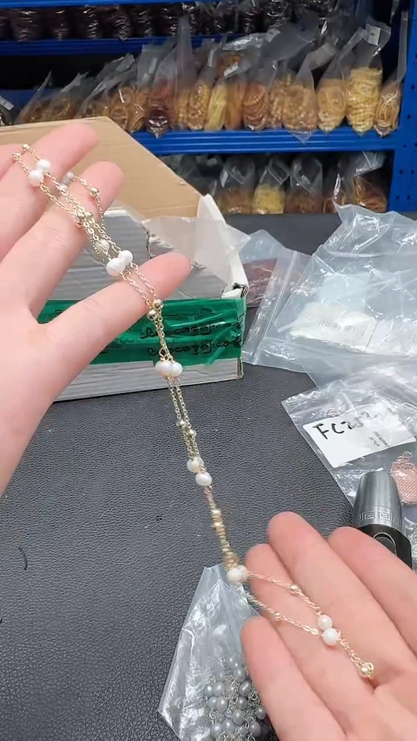淡水珍珠银S925镶嵌颈饰134