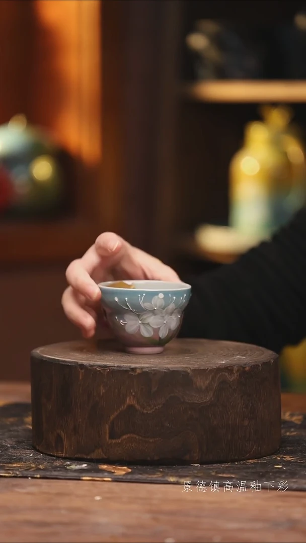 陶瓷景德镇高温釉下手绘陶瓷@L450@