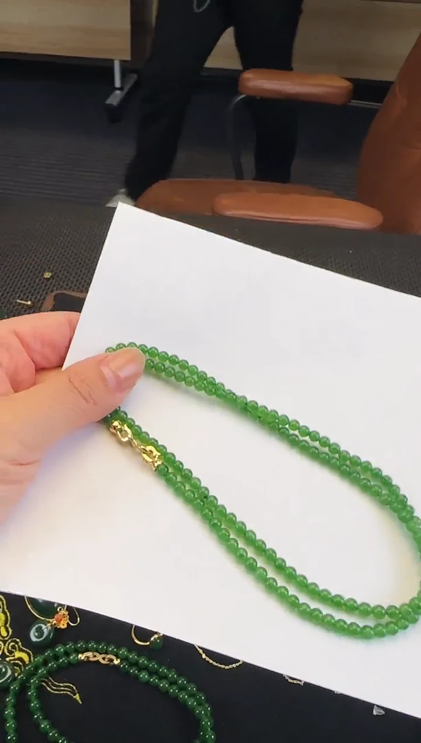 颈饰未镶嵌和田玉卡4小米链