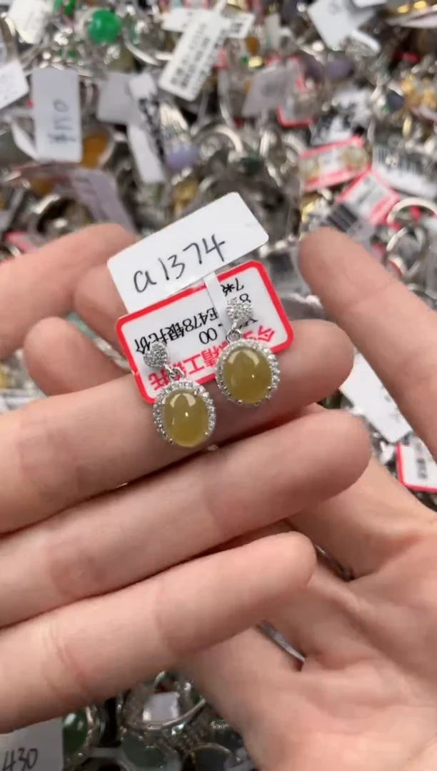 银S925镶嵌戒指翡翠10-10-10 3