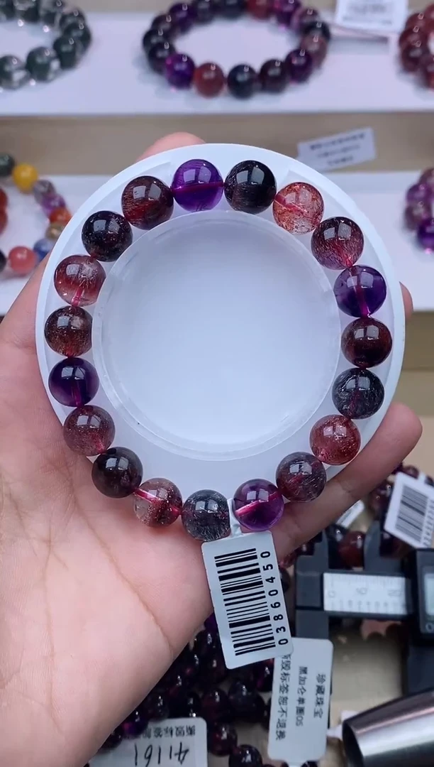 水晶手链未镶嵌黑加仑超七单圈10m+