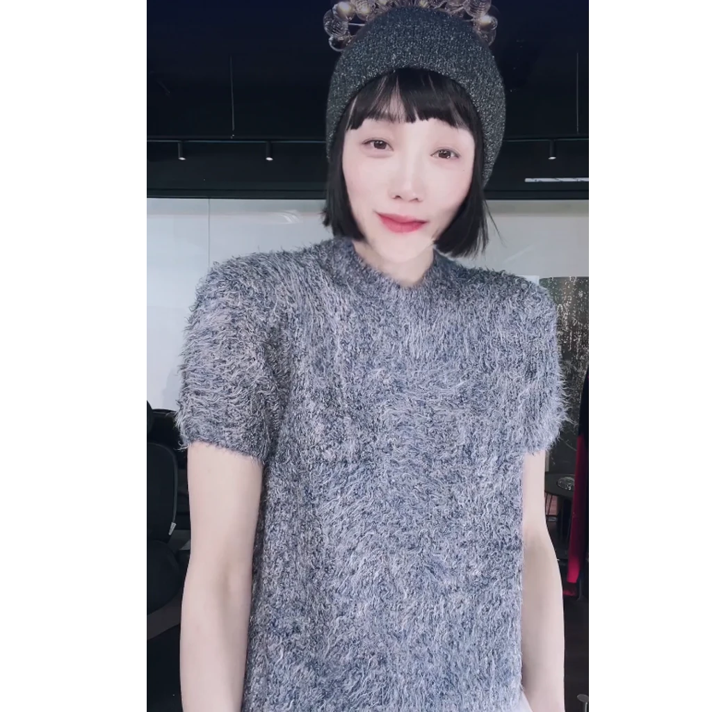 JCLP 4针1条毛单边织片真丝圆领短袖 16751 MY0722