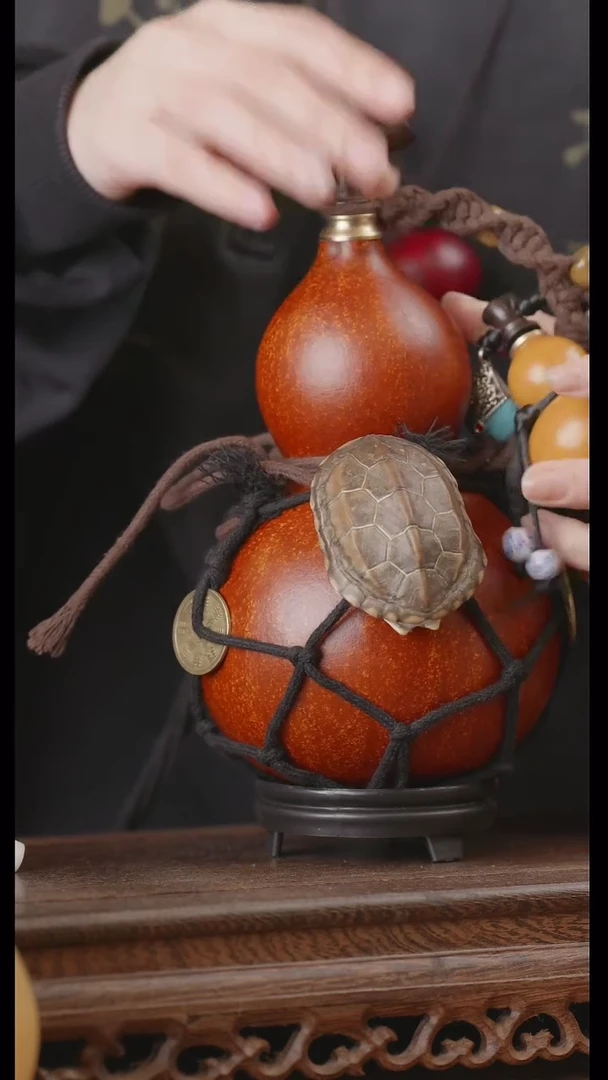 【闪购商品】34号精品天然大漆工艺防渗内胆酒葫芦~