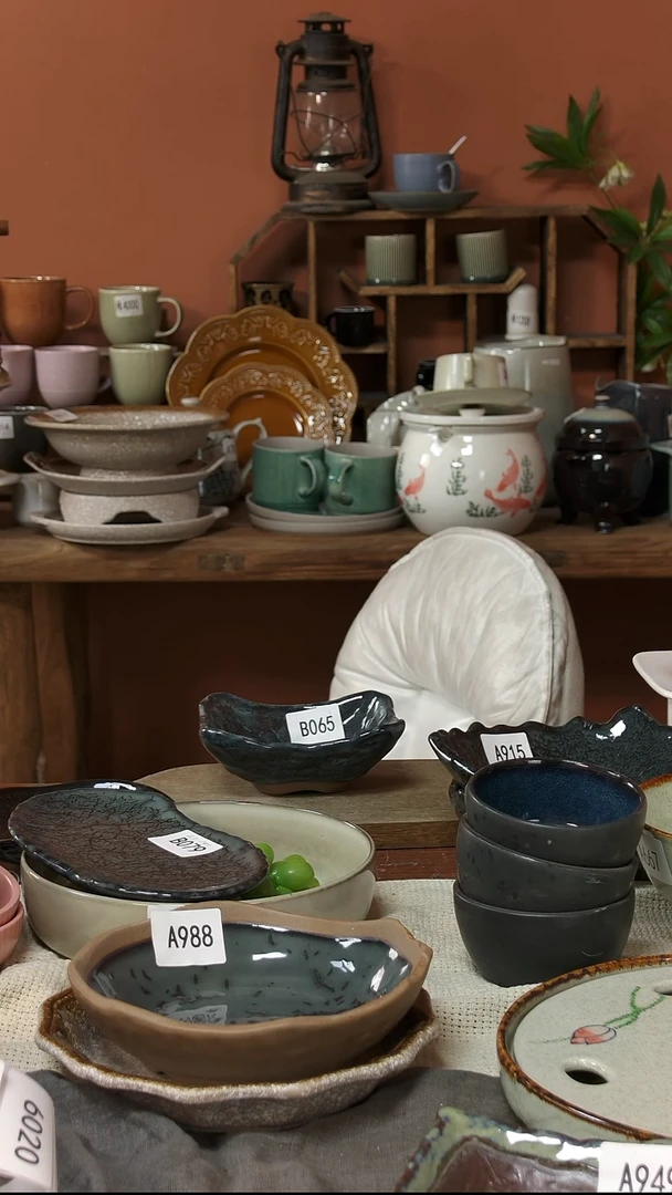 陶瓷A605陶瓷深盘一件套微瑕