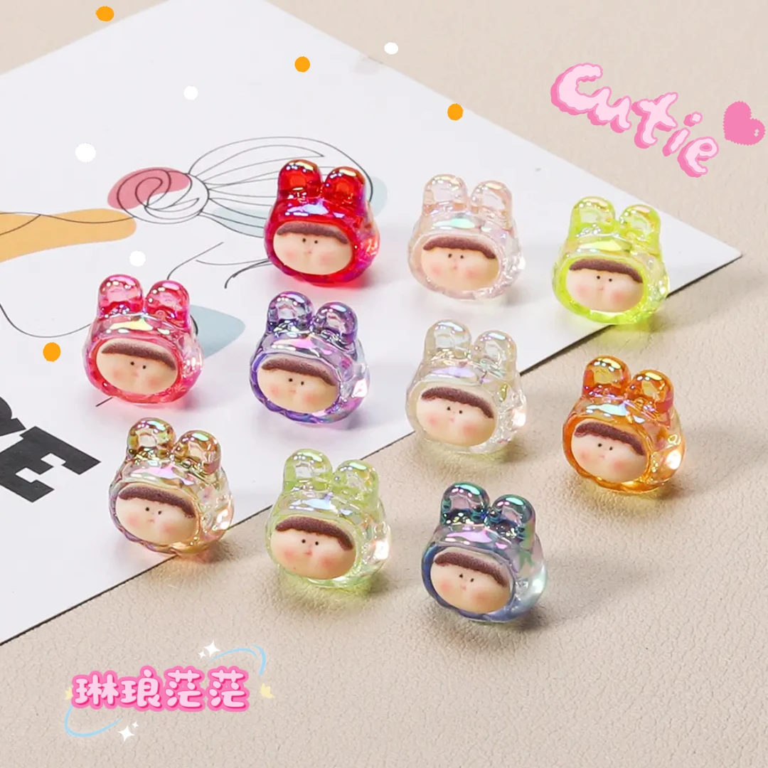 【许愿＋对对碰】迷你高透李四兔头 饰品配件车载居家摆件卡通公仔