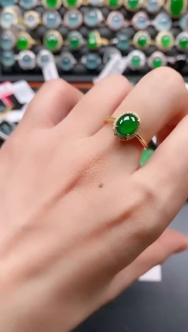 银S925镶嵌戒指翡翠111