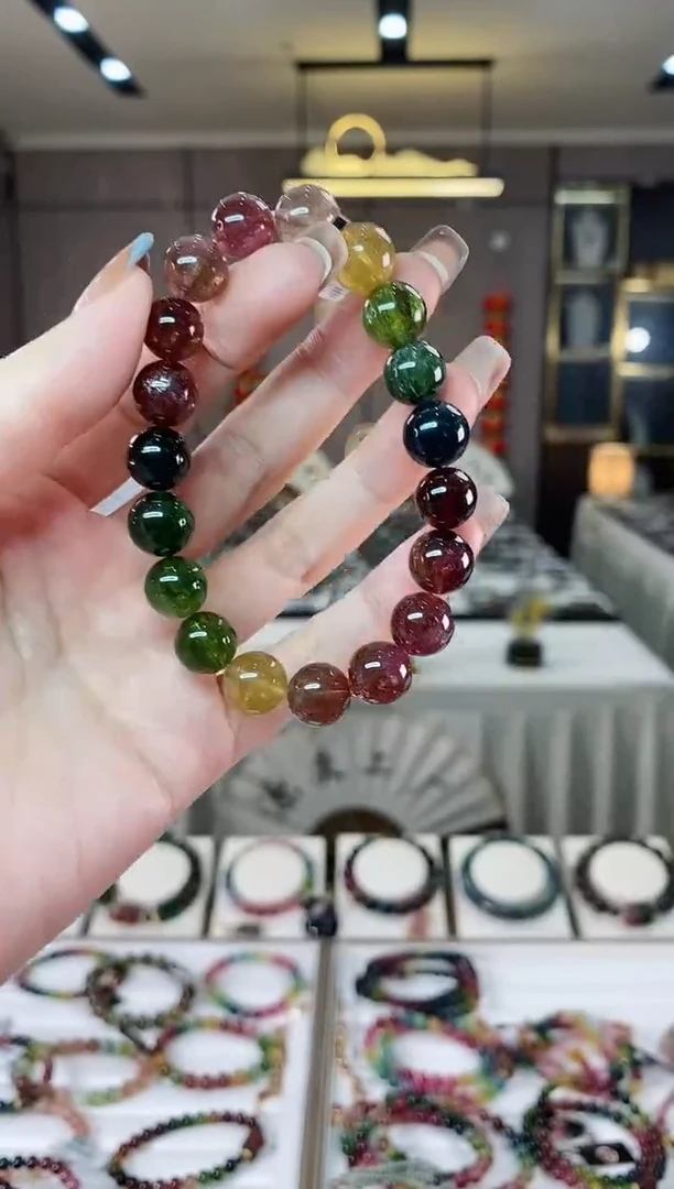 【闪购商品】碧玺单圈手串10mm+未镶嵌一物一证dan