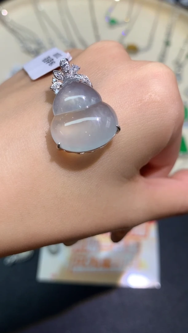 翡翠18K金镶嵌吊坠(不含链)吊坠A44|9800