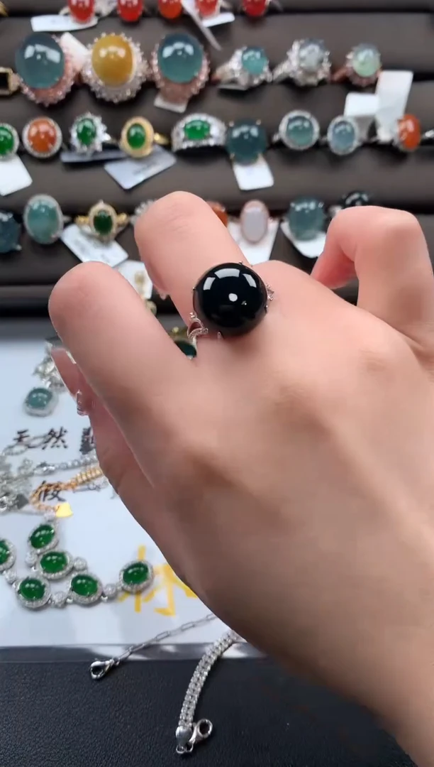 【闪购商品】翡翠戒指银S925镶嵌52141