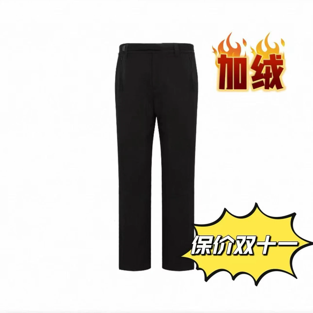 冬季加绒户外拉链透气无8直筒型运动长裤裤子休闲裤