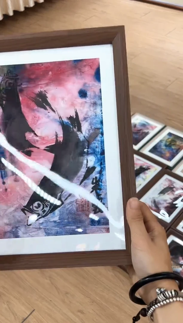 国画《知鱼之乐》纯手绘摆台